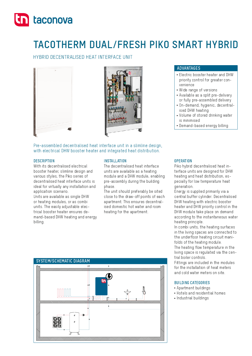 TacoTherm Dual Piko Smart Hybrid | Data sheet